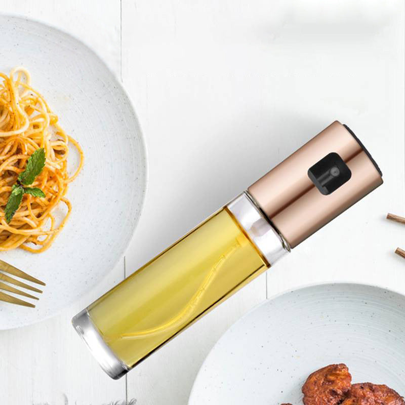 BBQ Healthy Kitchen Cooking Oil Vinegar Spray Bottle Push Type Oil Spray BottlePump Oil Tank Leakproof BBQ Sprayer BBQ Tools Kitchen Gadgets