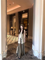 Linen Blended Irregular Vacation Spaghetti Straps Vest