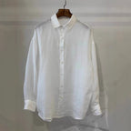 Vintage Tencel Linen Shirt Women's Loose Casual Long Sleeves Top