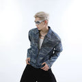 Men's Three-dimensional Split Washed Vintage Denim Jacket