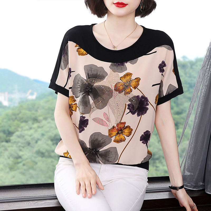 Women's Short-sleeved T-shirt Loose Slimming Top