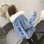 Plush denim cotton jacket