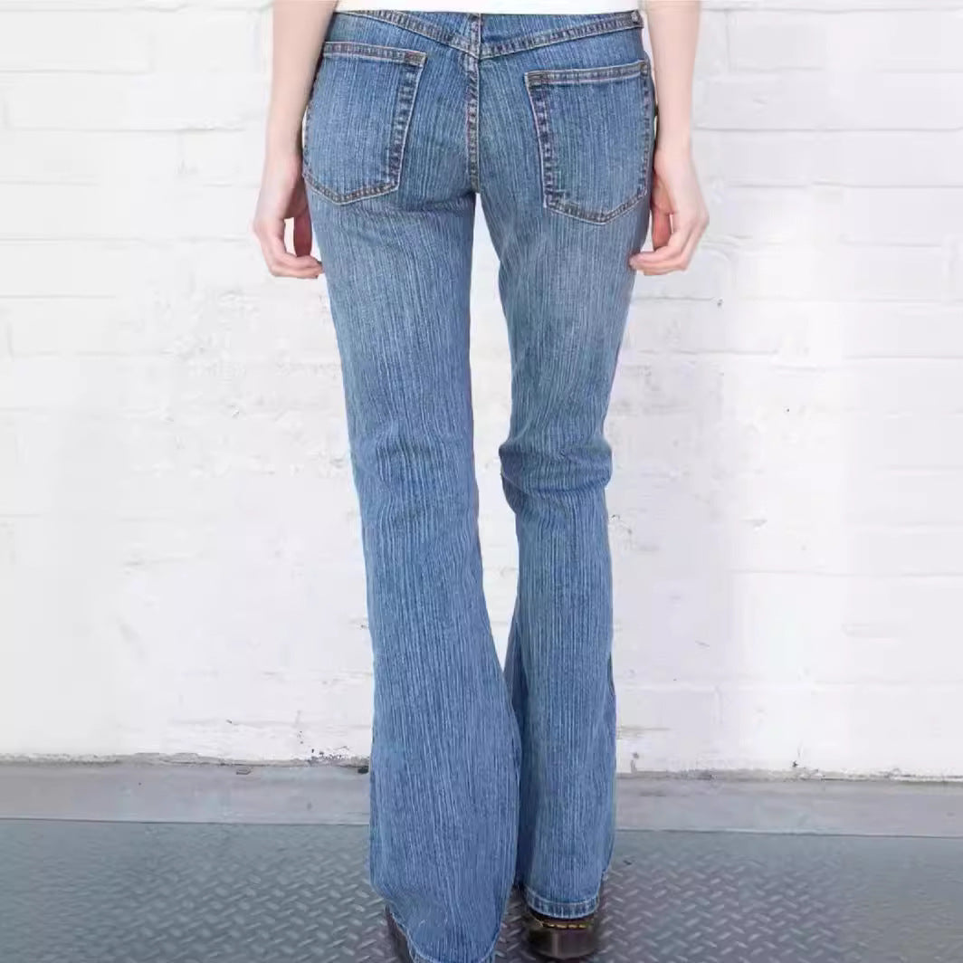 Jeans Slim Fit Low Waist Long Pants