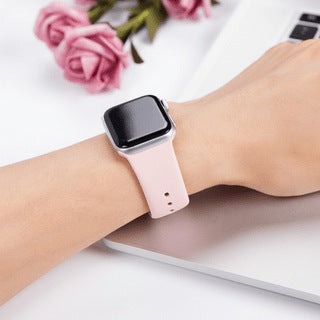 Smart Watch Strap Solid Color Silicone Double Nail