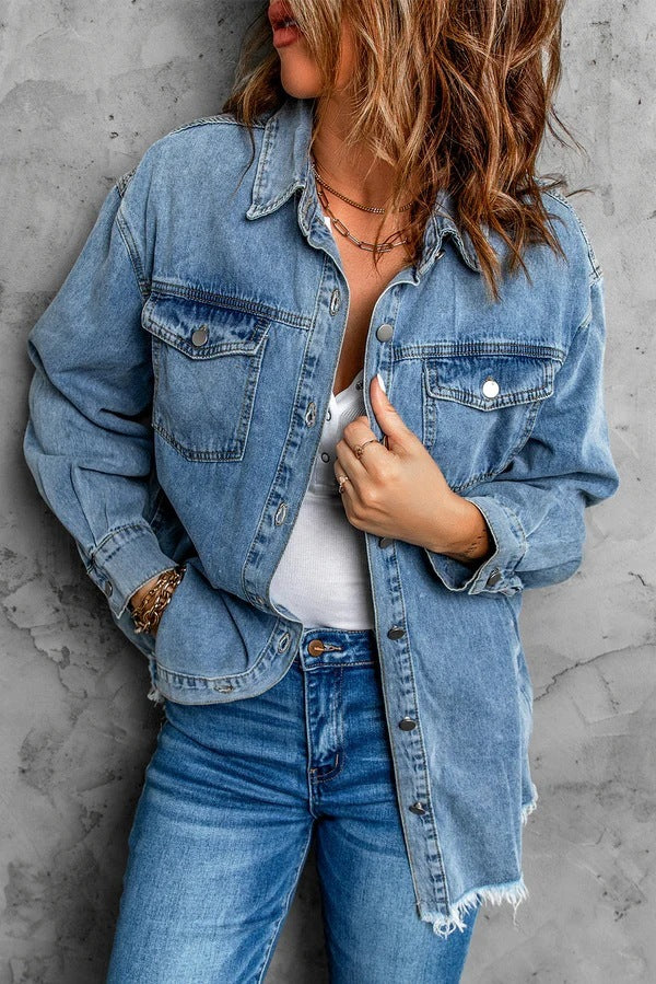 Women's Street Style Lapel Loose Denim Jacket
