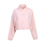 Stand Collar Pocket Cool UV-proof Women's Outdoor Sports Fitness Jacket Loose Breathable Casual Top