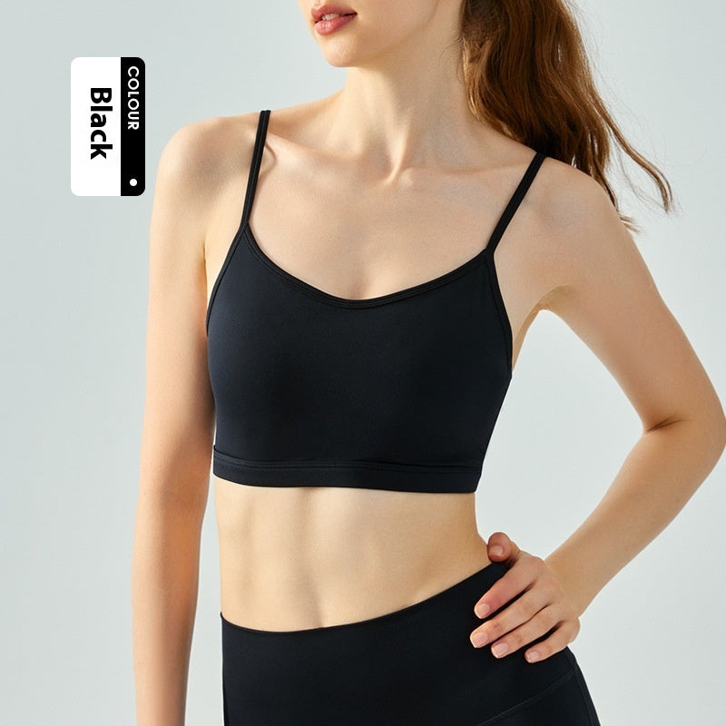 Yoga Vest Women's Water Drop Fixed Cup Spaghetti Strap Underwear