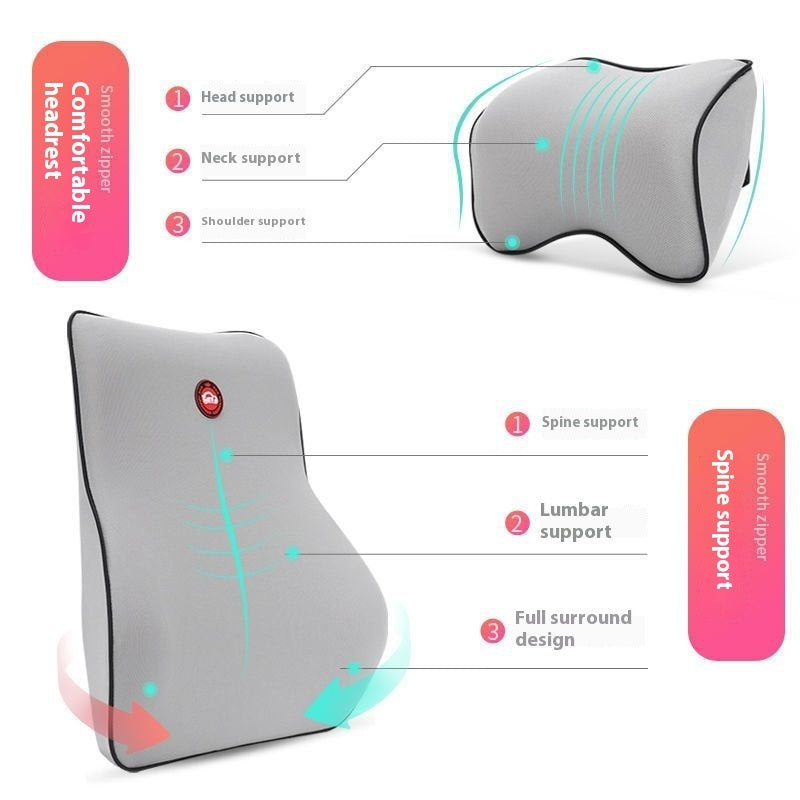 Automotive Headrest Seat Memory Foam Waist Cushion