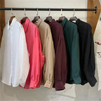 Vintage Tencel Linen Shirt Women's Loose Casual Long Sleeves Top