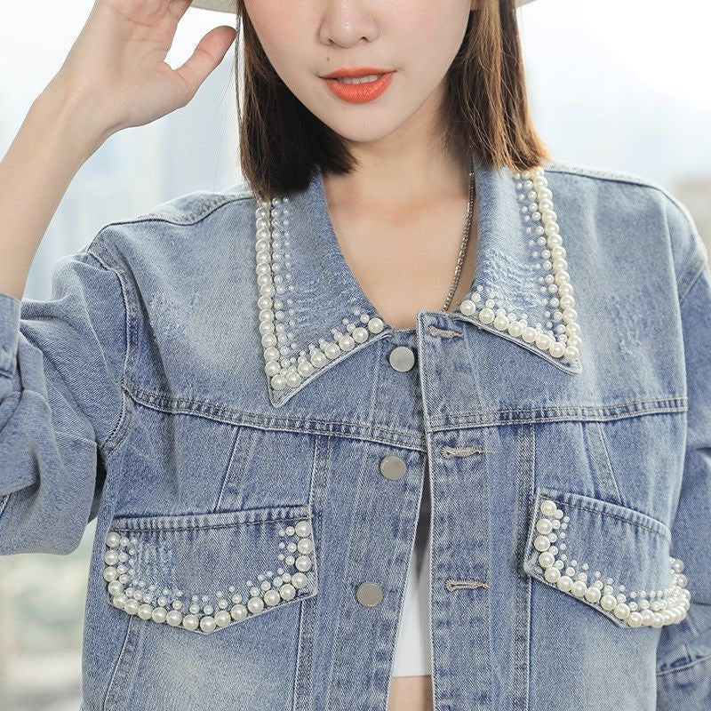 Women's Trendy Loose Petite Short Denim Jacket