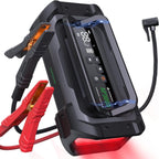 3000A Portable Car Emergency Starter Power Supply With Inflator Function 150PSI Digital Tire Inflator 12V Car Battery Charger With LED Lighting LCD Display